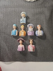 7 Vintage Porcelain Thimbles 1980s Avon American Fashion Silhouettes 1900-1947 - Picture 1 of 10
