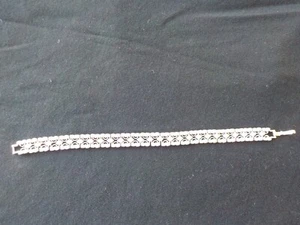 Vintage Clear Crystal/Rhinestones Bracelet Silver Tone 7" Sparkles Shiny Exc. - Picture 1 of 7
