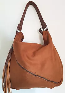 Borsa a mano casual donna marrone ecopelle scamosciata - Foto 1 di 3