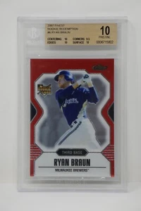 2007 Finest Rookie Redemption #6 Ryan Braun Rookie Brewers Beckett 10 prístino - Imagen 1 de 6