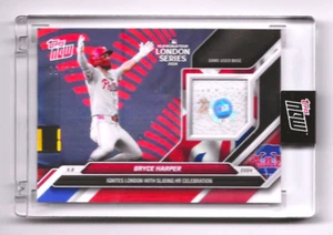 2024 Topps London Series #277B Bryce Harper (The Big Slide) Base Relic #65/75 - Picture 1 of 3