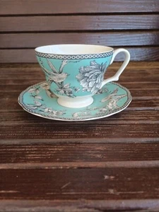 222 Fifth Adelaide Turquoise Porcelaine Cup & Saucer 10581757 - Picture 1 of 11