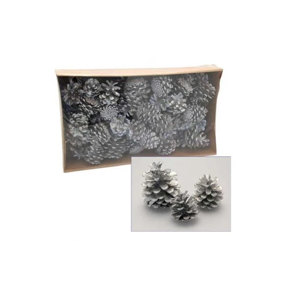APAC Pine Cones Silver Austriaca (1kg) Christmas Decorations Home Crafts SKU 4007
