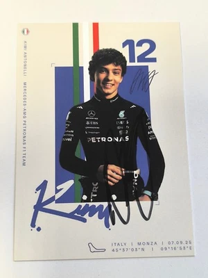 Andrea Kimi Antonelli SIGNED 2025 F1 Mercedes AMG Petronas Limited Card Monza GP - Image 1 of 2