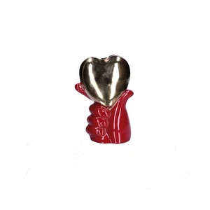 RITUALI DOMESTICI Pensami Vaso Cuore in Mano Rosso 16cm Ceramica - Foto 1 di 1