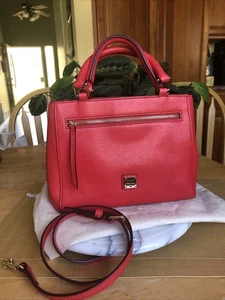 Dooney & Bourke Saffiano Small Zip Satchel Tomato Red Strap 18" Drop Strap - Bild 1 von 18