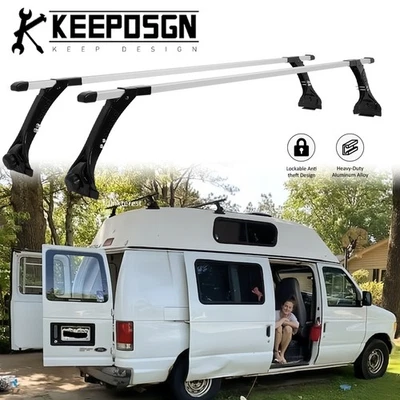 Barras transversales de techo ajustables para furgoneta Ford E-150 Econoline Foto 1 de 4