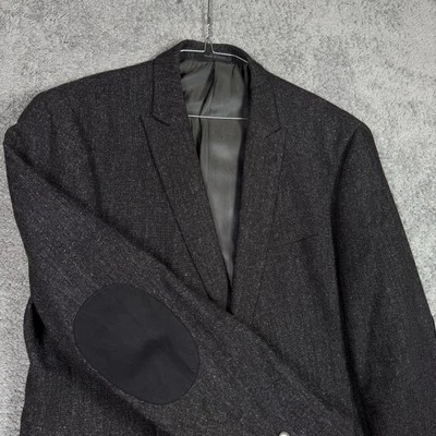 Blazer Calvin Klein Para Hombres 42R Seda Lana Tweed Extremo Calce Ajustado Abrigo Deportivo Codo Foto 1 de 4