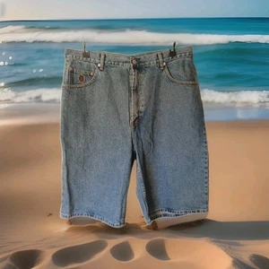 NWT Tommy Hilfiger Denim Shorts Lion Crest Baggy Sz 38 w/12" Inseam Vintage - Picture 1 of 14