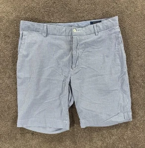 Polo Ralph Lauren Seersucker Shorts Men’s 34 Blue Striped Casual Breathable - Picture 1 of 9