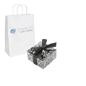 10 Black Silver Medium Ribbon Wedding Favor Gift Boxes Party Event Candy Box - Picture 1 of 5