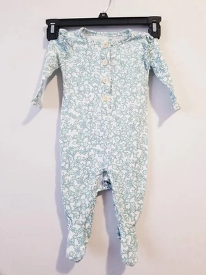 Mameluco Jessica Simpson bebé talla 3/6 meses una pieza manga larga verde/blanco Foto 1 de 4