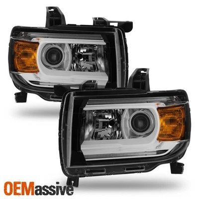 Par de faros cromados para proyector GMC Canyon 2015-2022 izquierda+derecha con LED DRL Foto 1 de 4
