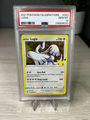 2021 Pokemon Lugia 022/025 Celebrations Holo PSA 10 Gem Mint New Cert Low Pop📈 - Image 1 of 2