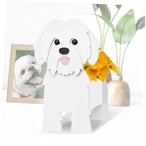 Shih Tzu Dog Planter, Pet Shape Garden Pots Plant Pots for Shih Tzu White - Picture 1 of 8
