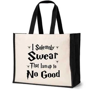 I Solemly Swear Tote Bag Birthday Ladies Canvas Shopper - Picture 1 of 6
