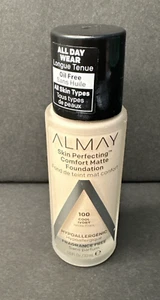 Almay Skin Perfecting Comfort Matte Foundation -100 COOL IVORY - 1.0oz./30ml New - Picture 1 of 8