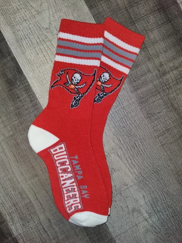 Tampa Bay Buccaneers Mens Deuce NFL Team Crew Socks Large Cover