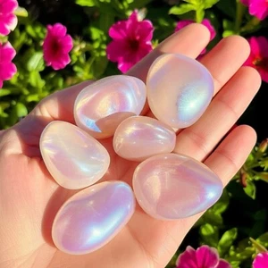 3PCS Angel Aura Quartz Tumbled Stones Healing Crystals Pocket Stone for DIY Gift - Picture 1 of 9