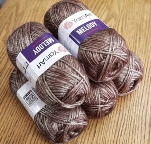 YarnArt Melody Shiny, Satin Soft metallic aran knitting yarn 5 x 100g colour 885 - Picture 1 of 5