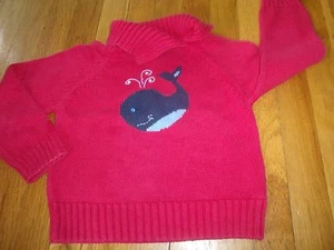 GYMBOREE SWEATER TOP SIZE 5 YEARS SHIRT BTS WHALE WATCHING RED PULLOVER SCHOOL - Picture 1 of 4