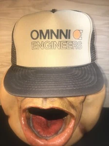 Vintage Trucker Hat NISSIN OMNNI ENGINEERS Foam Snapback Hat RODEO STYLE RETRO - Picture 1 of 10