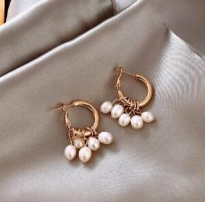 Gorgeous Crystal Zircon Flower 925Silver Earrings Stud Dangle Drop Wedding Women