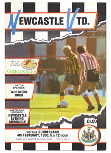 Newcastle United v  Sunderland 1989-1990 Division Two 04/02/1990 - Picture 1 of 1