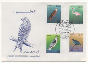 FDC Carte 1er jour Algerie 1987 Faune Oiseaux