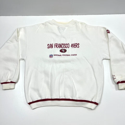 San Francisco 49ers Sweater  XL NFL Embroidery Pullover Crewneck Cream Vintage Cover