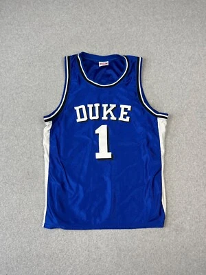 Vtg Duke Blue Devils University Basketball Jersey Youth XL Blue 1 Shiny Made USA - Image 1 of 4