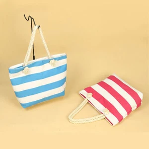 Beach Tote Shoulder Summer Shopping Bag Canvas Bag Large Holiday Stripe Pattern! - Picture 1 of 29