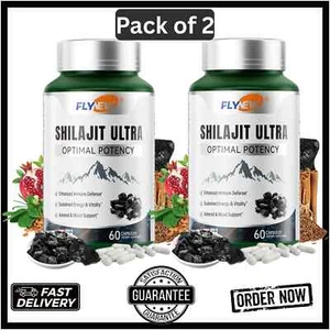 2 Pack Flynew Shilajit Ultra Optimal Potency, Energy& Vitality, L-Arginine, Fast - Picture 1 of 9