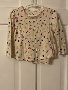 Girls Gap Long Sleeve  Shirt With Tree Leaves Hearts Stars Size 3 Years