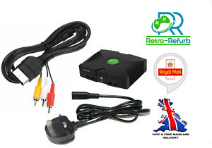Original Xbox AV Cable TV Lead + Power Cable - Retro-Refurb UK Fast Free Post 