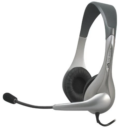 Cyber Acoustics - AC-202B - Silver Stereo Headset & Microphone - Image 1 of 1