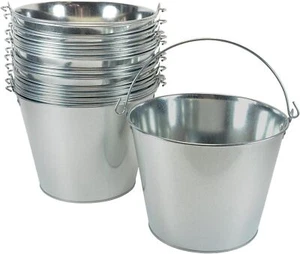 5-Quart Galvanized Pail Beer Bucket 9X9X7 Inches (Pack of 12) B021 - Afbeelding 1 van 4