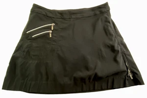 JAMIE SADOCK Women Skort Sz 12 Black Golf Zipper Pockets Athletic Tennis 79-36 - Picture 1 of 11