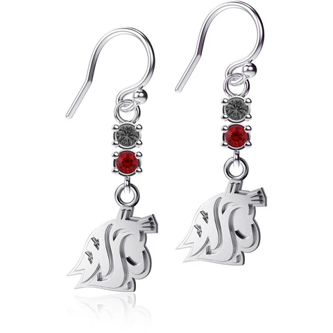 Dayna Designs Washington State Cougars Dangle Crystal Earrings Cover