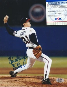 STEVE AVERY ATLANTA BRAVES 1995 WS CHAMPS  PSA AUTHENTICATED  ACTION SIGNED 8x10 - Picture 1 of 1