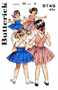 Butterick 9749 Pattern BACK-WRAP Dress Sundress Sailor Frock - Picture 1 of 4