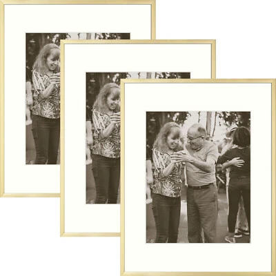 Pack of 3 11x14 Aluminum Metal Picture Frames Wall Display for Art Prints Photos - Image 1 of 4