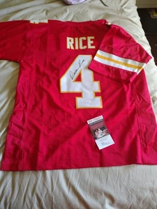 RASHEE RICE KANSAS CITY CHIEFS HANDSIGNIERTES TRIKOT JSA ZEUGE COA - Bild 1 von 11