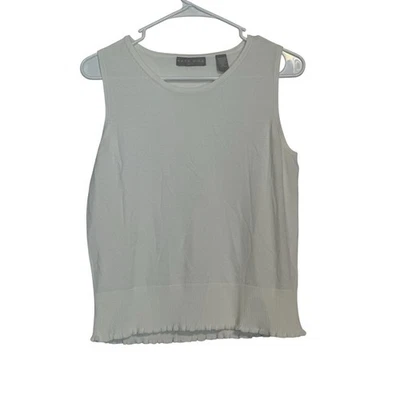 Kate Hill Petite PL Ivory Sleeveless Knit Tank Top NWOT - Image 1 of 4