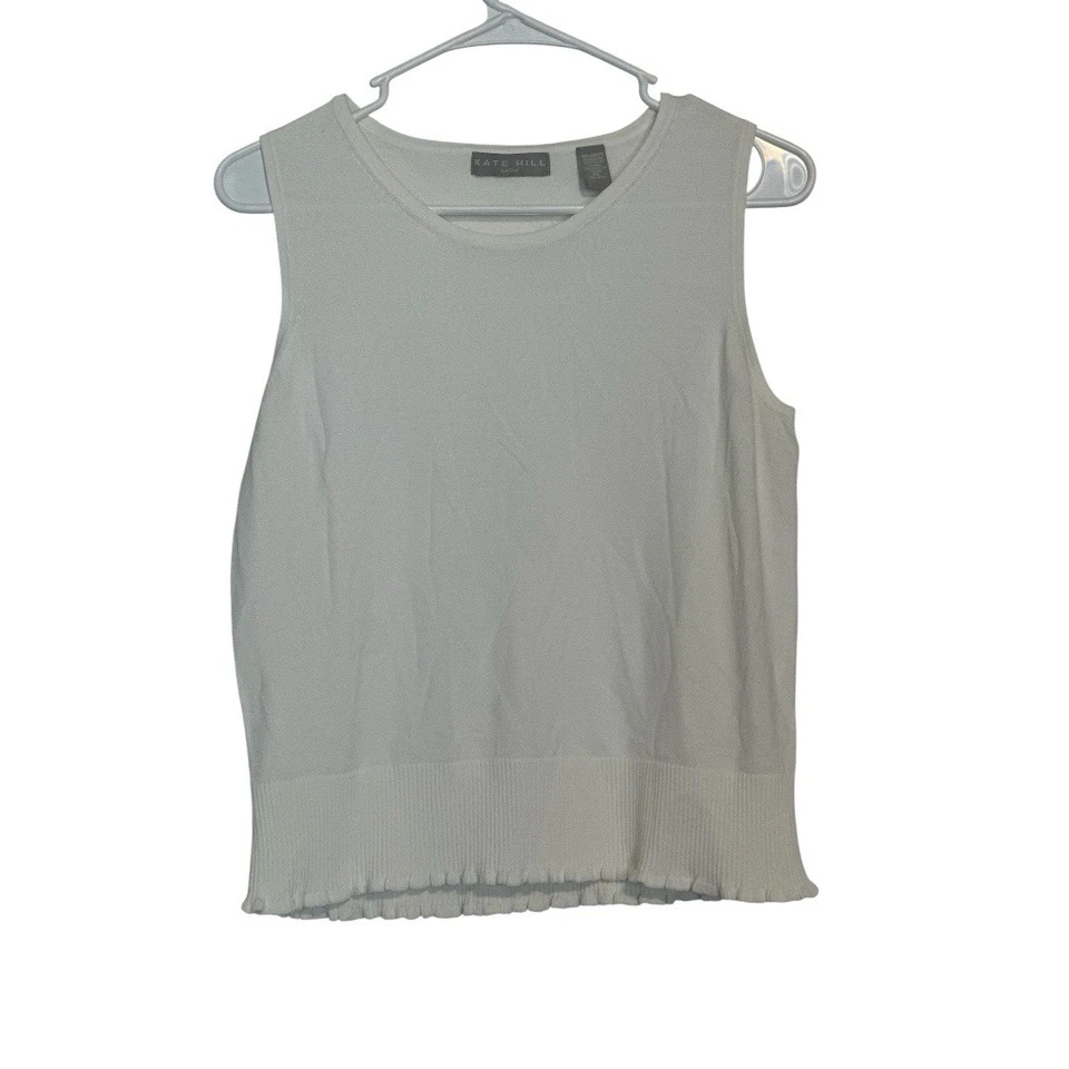 Camiseta sin mangas Kate Hill Petite PL marfil tejida nueva sin etiquetas Foto 1 de 4