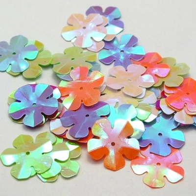 450 Mixed Color Flower loose sequins Paillettes 20mm sewing Wedding craft - Image 1 of 4