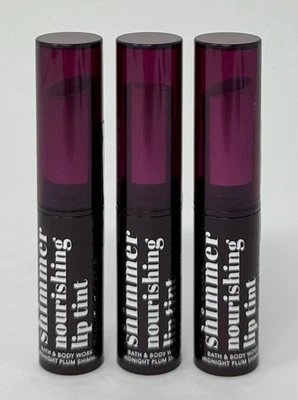 3 NEW BATH & BODY WORKS MIDNIGHT PLUM SHIMMER NOURISHING LIP TINT STICK BALM - Image 1 of 4