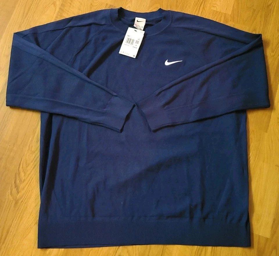 Nike Tour Golf Sweater Midnight Navy Blue/White Men's Size XL FQ8832-410
