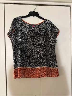 Блузка женская Vince Camuto XL многоцветная с коротким рукавом круглый вырез только $19 - Изображение 1 из 4