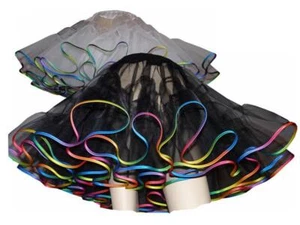 Petticoat Organdy schwarz oder weiß regenbogen grafittygrün graf - Bild 1 von 28